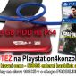 O externí harddisk 500GB na Playstation 4 a dvě hry na PS4